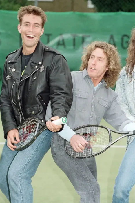 Framed Print : Roger Daltrey, singer of British rock group The Who with Australian tennis player Pat