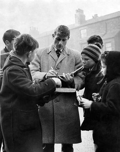 Roger Hunt was besieged by autograph hunters at Anfield