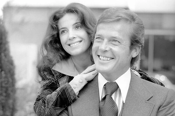 Roger Moore with Barbara Parkins who star in the film Shout at the Devil