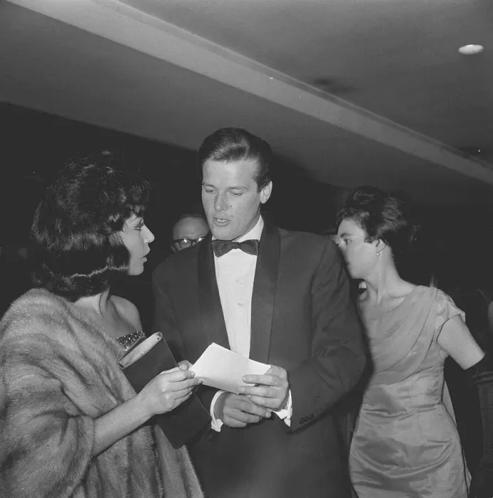Framed Print : Roger Moore at the film premiere of Lolita British actor Roger Moore