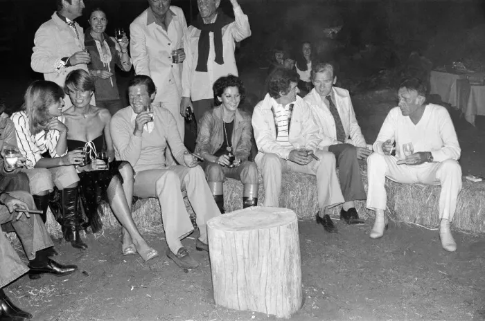 Framed Print : Roger Moores 50th Birthday Party in the bush near Tshipise, South Africa Framed Print : Roger Moores 50th Birthday Party in the bush near Tshipise, South Africa