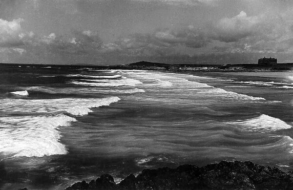 Rollers on Fistral Beach Newquay. August 1936 P000049