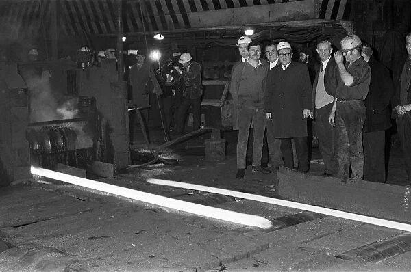 Rolling the last piece of steel of Britannia works. Teesside, circa 1971