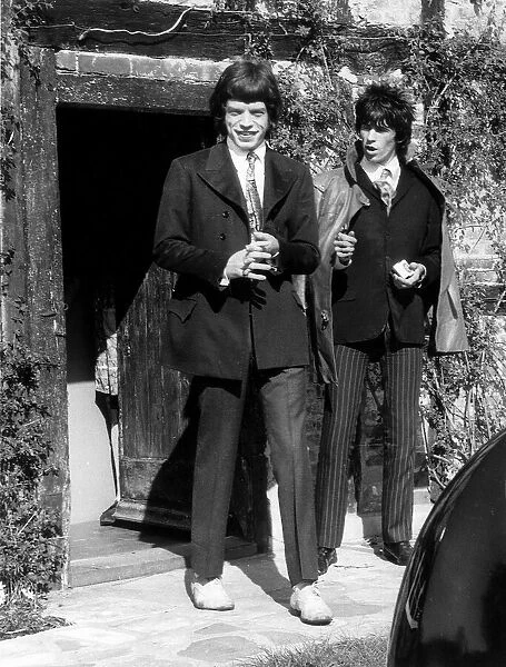 Rolling Stones 1967, Mick Jagger and Keith Richards at Keiths house, Redlands