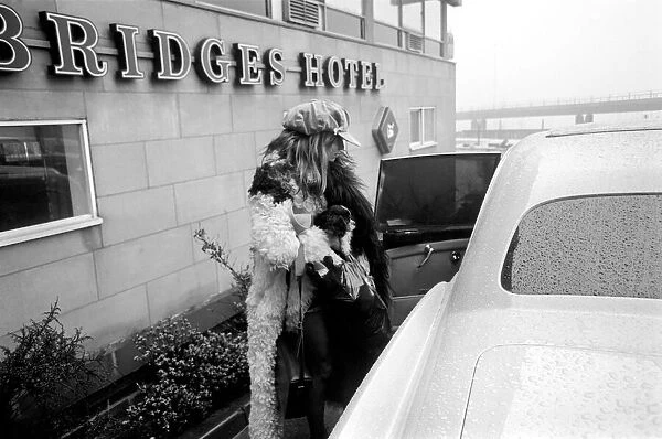 Rolling Stones: Anita Pallenberg at their hotel in Newcastle upon Tyne. March 1971