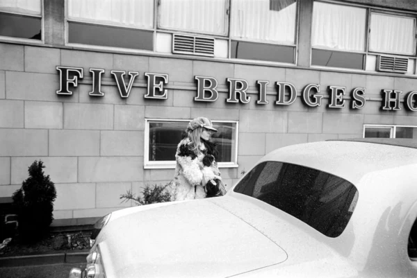 Rolling Stones: Anita Pallenberg at their hotel in Newcastle upon Tyne. March 1971