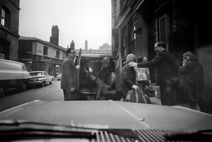 Framed Print : The Rolling Stones arriving at the Odeon Cinema in Manchester 3 October 1965 for their