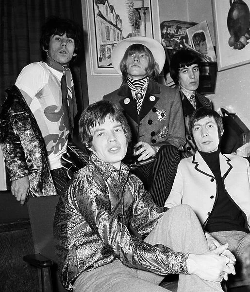 The Rolling Stones backstage before their appearance on Sunday Night at the London