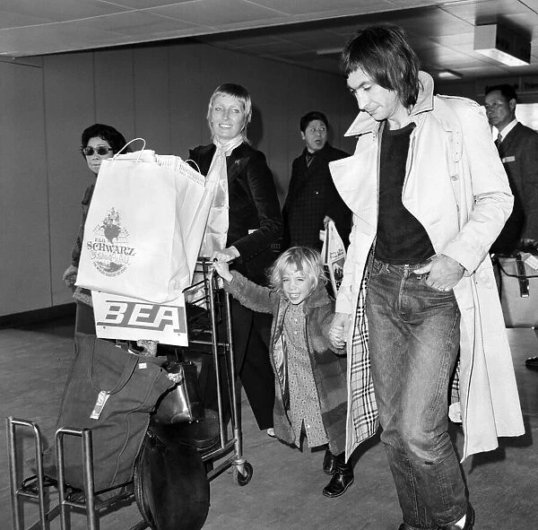 Rolling Stones: Charlie Watts, his wife Shirley and their three year old daughter