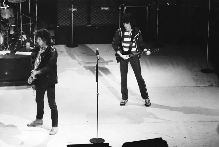 Framed Print : The Rolling Stones in concert at the Capital Theatre Aberdeen. 26th May 1982