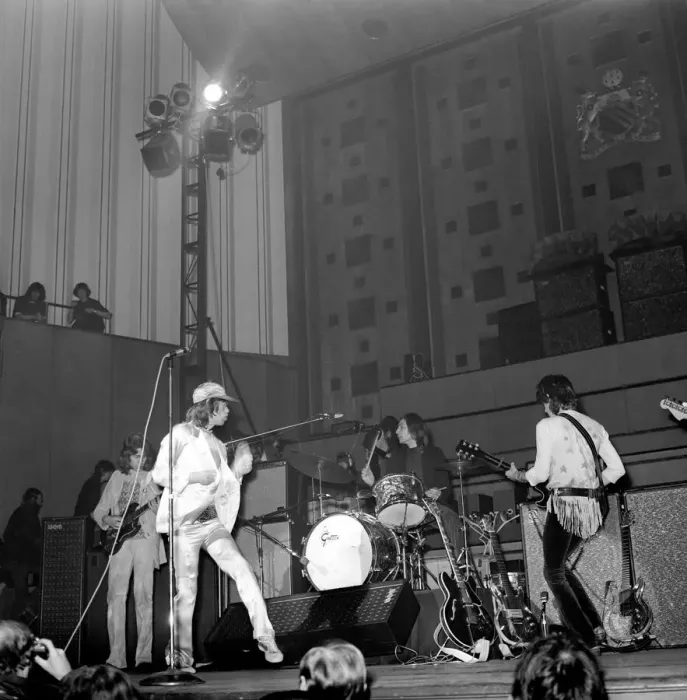 Framed Print : Rolling Stones: During their concert at The Free Trade Hall in Manchester 5 March1971 Framed Print : Rolling Stones: During their concert at The Free Trade Hall in Manchester 5 March1971