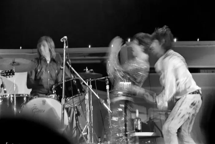 Framed Print : Rolling Stones concert for Nicaragua. Held at The Forum, Inglewood, Los Angeles