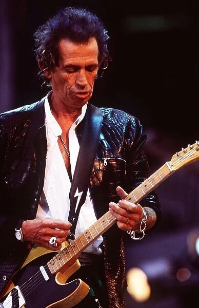 Rolling Stones concert at Wembley Stadium 11th June 1999 Keith Richards playing