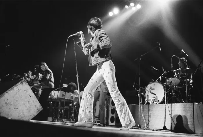 Framed Print : The Rolling Stones at the Empire Stadium, Wembley, London, Mick Jagger performing Framed Print : The Rolling Stones at the Empire Stadium, Wembley, London, Mick Jagger performing
