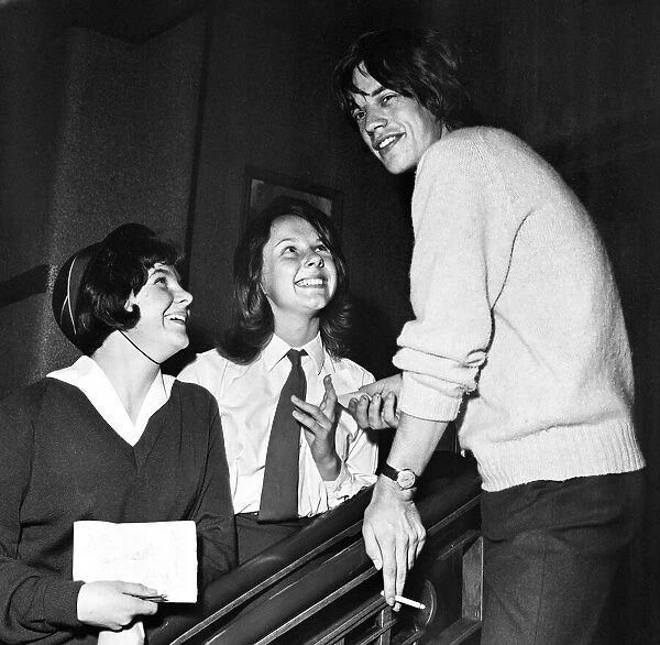 Rolling Stones fans Alison Anderson and Elizabeth Sayers seen here with Lead singer Mick