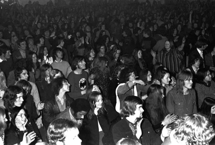 Framed Print : Rolling Stones: fans during the first night of the band Framed Print : Rolling Stones: fans during the first night of the band