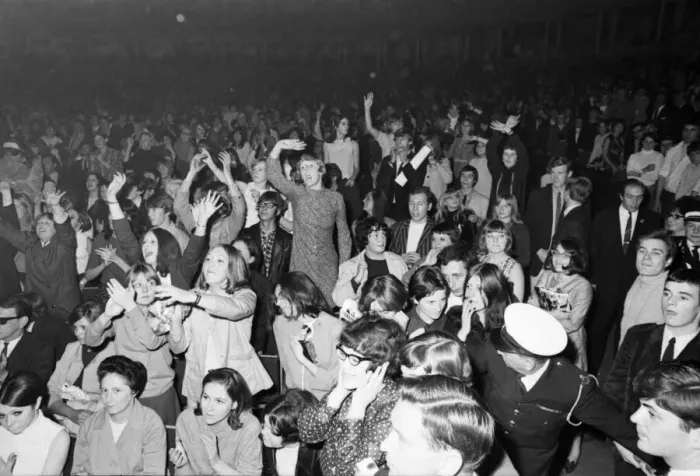 Framed Print : Rolling Stones fans at Royal Albert Hall, London. 23 September 1966 during their tour
