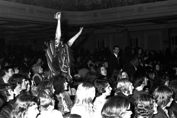 Framed Print : Rolling Stones: fanst at the Newcastle City Hall 4th March 1971