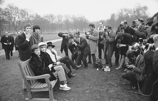 Rolling Stones in Green Park, London, for a photocall 11th January 1967
