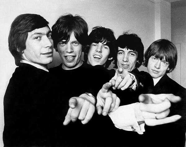 The Rolling Stones l-r Charlie Watts, Mick Jagger, Keith Richards