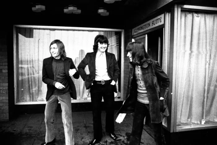 Framed Print : The Rolling Stones leaving a Newcastle Hotel 5th March 1971 after performing at the City