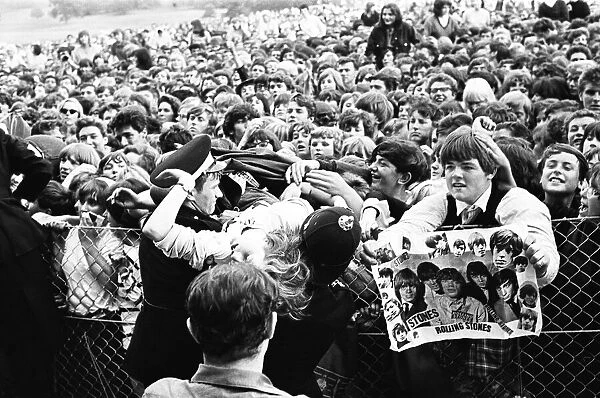The Rolling Stones at Longleat, home of Lord Bath. Fans from the throng gathered at