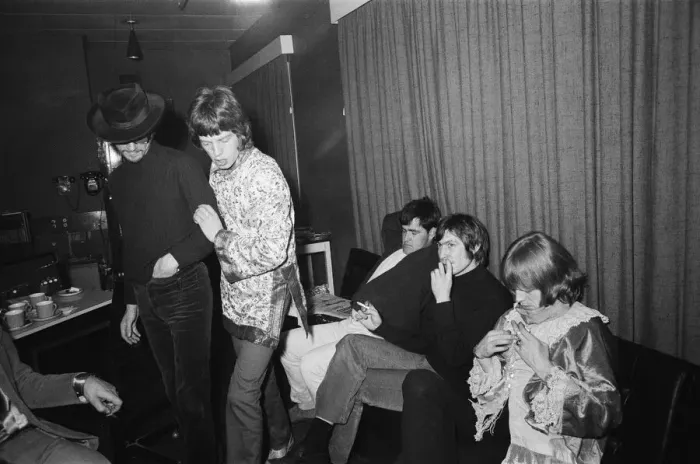 Framed Print : Rolling Stones meet at the Olympic Studios in Barnes, London to cut a couple of tracks