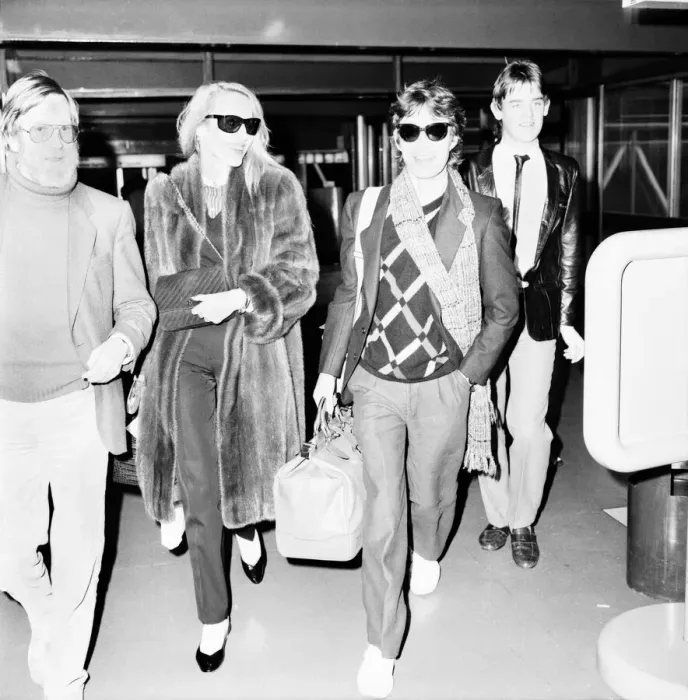 Framed Print : Rolling Stones. Mick Jagger and Jerry Hall leaving London Airport Heathrow for a Framed Print : Rolling Stones. Mick Jagger and Jerry Hall leaving London Airport Heathrow for a