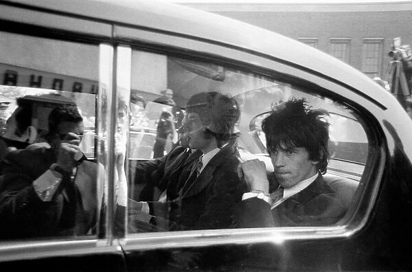 Rolling Stones: Mick Jagger and Keith Richards on 10th May 1967 on their way to