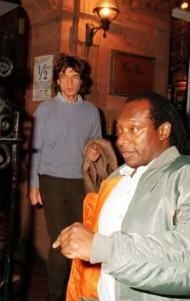 Rolling Stones: Mick Jagger pop singer leaves the Amber Regent Restaurant Glasgow