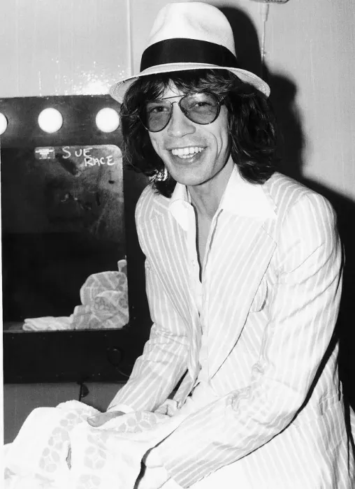 Framed Print : Rolling Stones: Mick Jagger relaxing in his dressing room before a concert May 1976 Framed Print : Rolling Stones: Mick Jagger relaxing in his dressing room before a concert May 1976