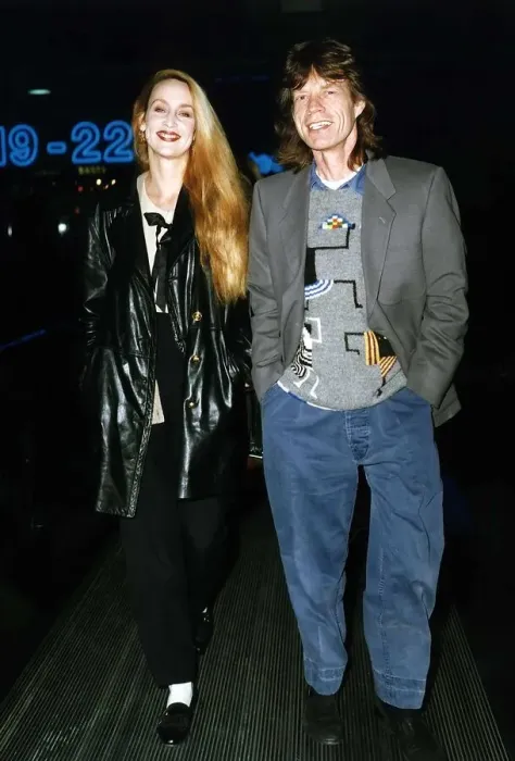 Framed Print : Rolling Stones: Mick Jagger walks with wife actress model Jerry Hall in 1993