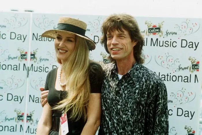 Framed Print : Rolling stones, Mick Jagger with wife Jerry Hall at National Music Day in May 1993 Framed Print : Rolling stones, Mick Jagger with wife Jerry Hall at National Music Day in May 1993