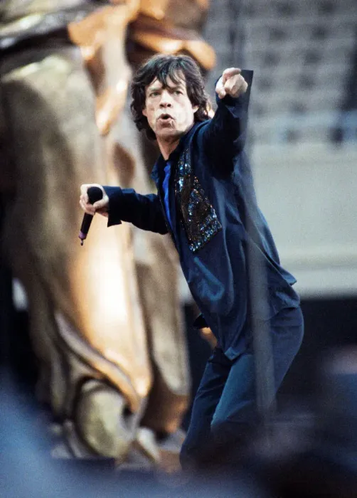 Framed Print : Rolling Stones: Mick Jaggers on stage June 1999 at Murrayfield stadium in Edinburgh