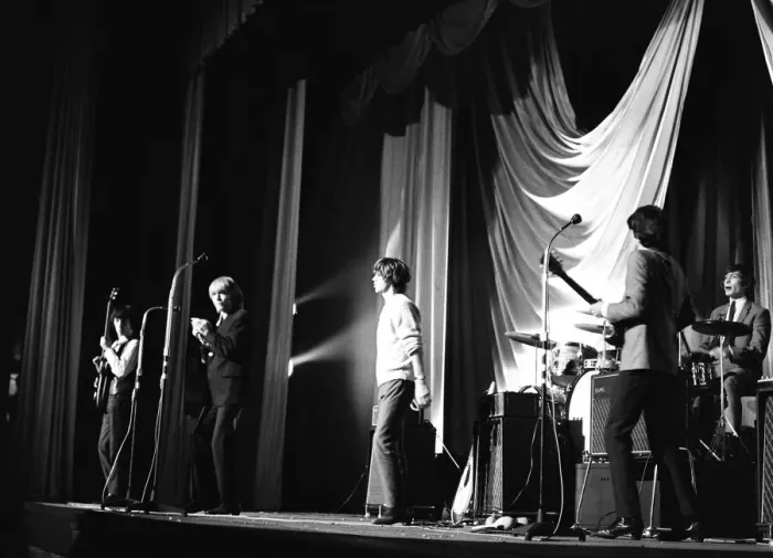 Framed Print : The Rolling Stones performing at the ABC Cinema Chester while on tour with Inez & Charlie