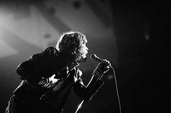 The Rolling Stones performing at Earls Court Arena, London, England. Mick Jagger
