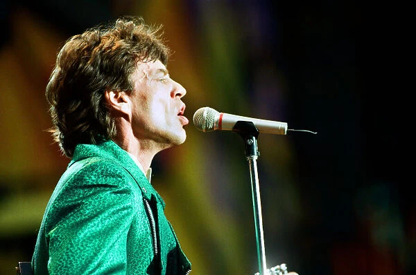 The Rolling Stones performing at Wembley Stadium, London, England. 4th July 1990