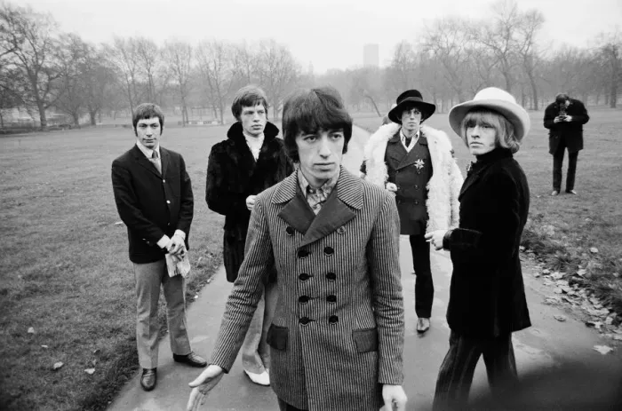 Framed Print : The Rolling Stones pictured in Green Park London for a press conference prior to their Framed Print : The Rolling Stones pictured in Green Park London for a press conference prior to their