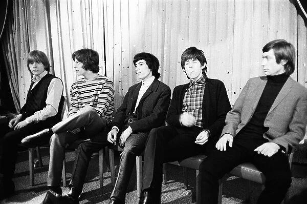 The Rolling Stones at a press conference in the Astor Hotel