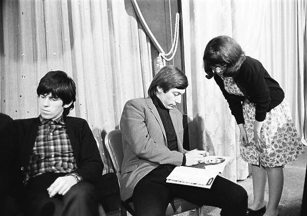 The Rolling Stones at a press conference in the Astor Hotel