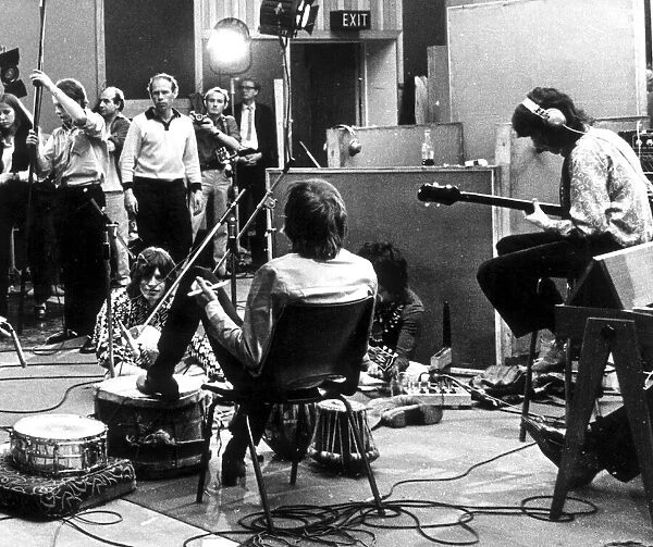 Rolling Stones at a recording session, 11 June 1968