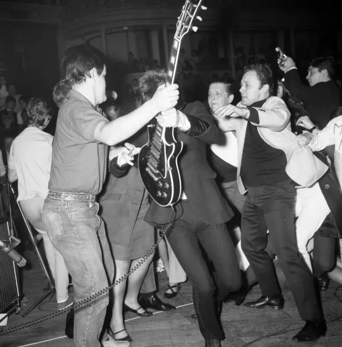 Framed Print : Rolling Stones at Royal Albert Hall, London. 23 September 1966 during their tour with Ike