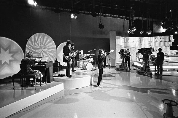 The Rolling Stones seen here in rehearsal for the Eamonn Andrews Show