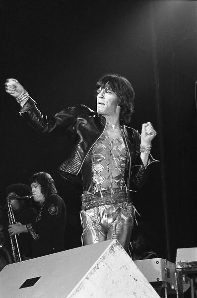 The Rolling Stones seen here on stage at the Empire Stadium Wembley