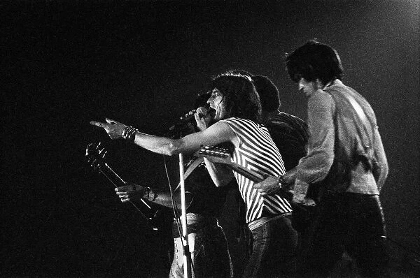 The Rolling Stones seen here on stage at Granby Halls in Leicester. 14th May 1976