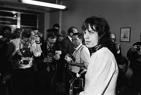 Rolling Stones singer Mick Jagger holding a press conference at Granada Studios in Soho