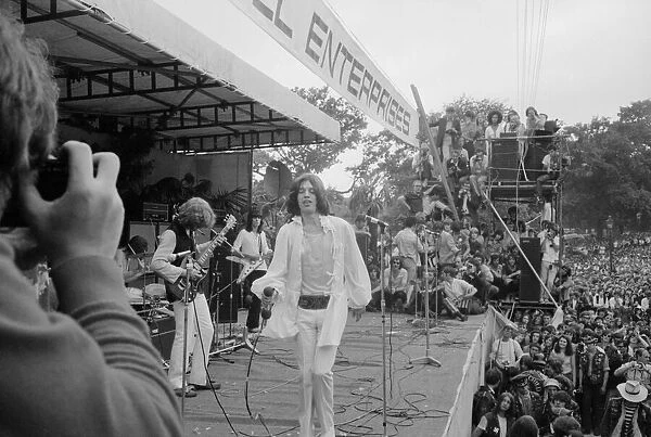The Rolling Stones on stage at their free concert in London