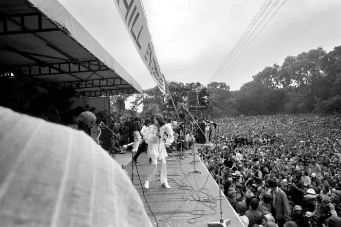Framed Print : The Rolling Stones on stage at their free concert in London Framed Print : The Rolling Stones on stage at their free concert in London