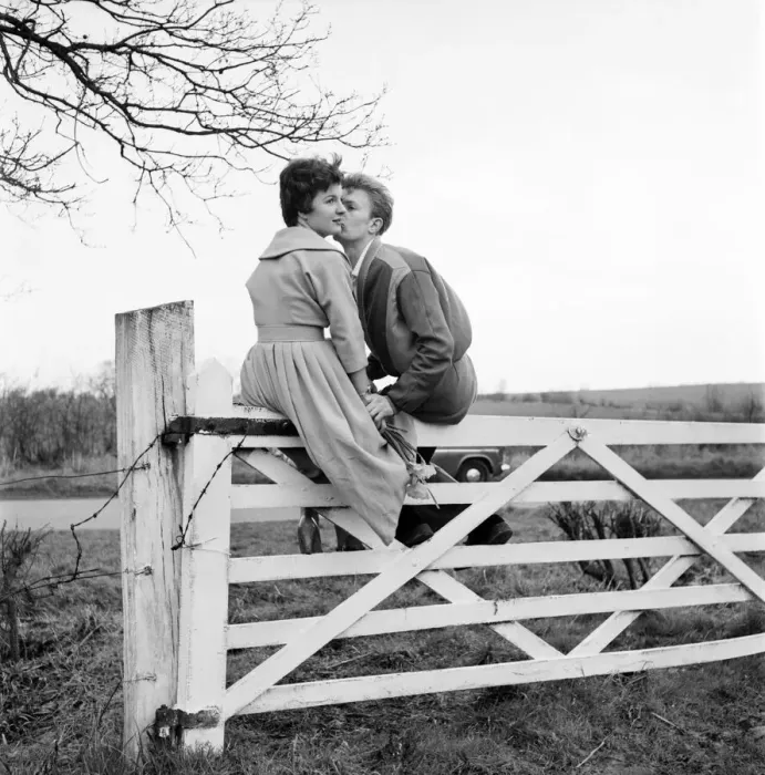 Framed Print : Romantic couple take a stroll in the country side. Richard Camp and Diane Ford. A651-010