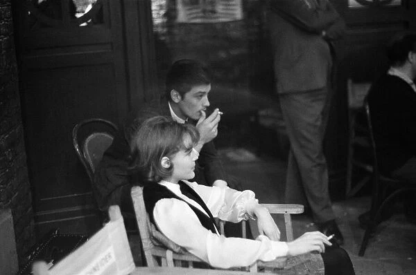 Romy Schneider, pictured with her engaged husband Alain Delon